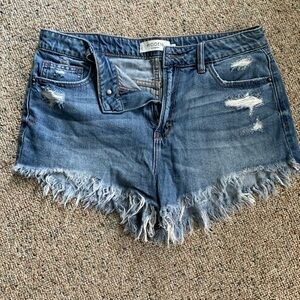 Blue denim shorts